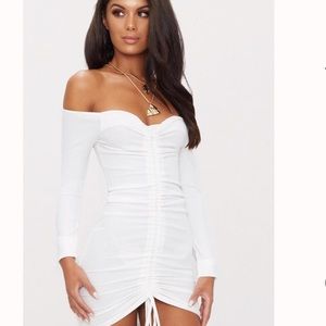 Pretty Little Thing White Off the Shoulder Dress